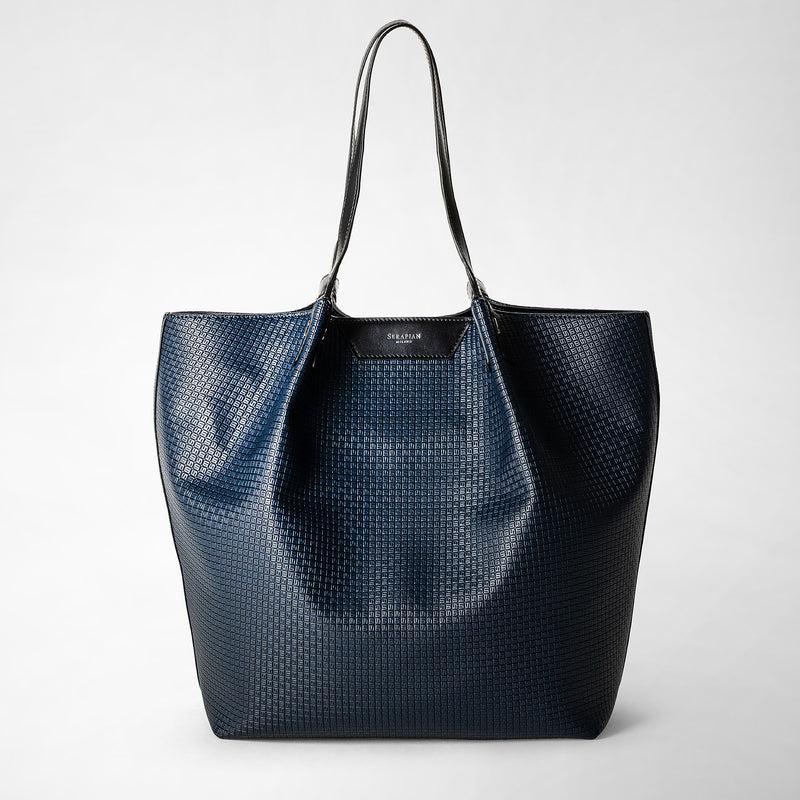 Serapian Vertical secret tote bag stepan blu oceano-nero Offerta natalizia