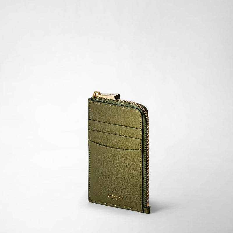 Serapian PORTACARTE CON ZIP IN PELLE RUGIADA Offerta Pasqua