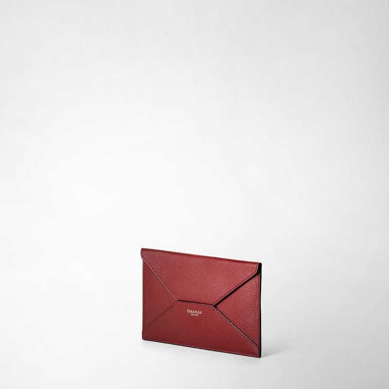 Serapian Pouch in pelle rugiada burgundy Offerta Giorno del Papà