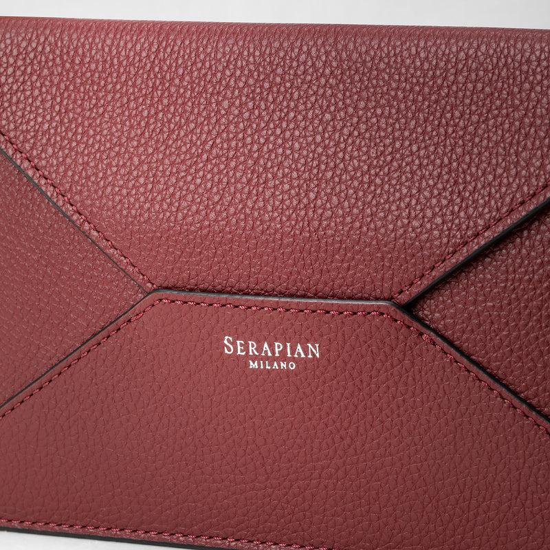 Serapian Pouch in pelle rugiada burgundy Offerta Giorno del Papà