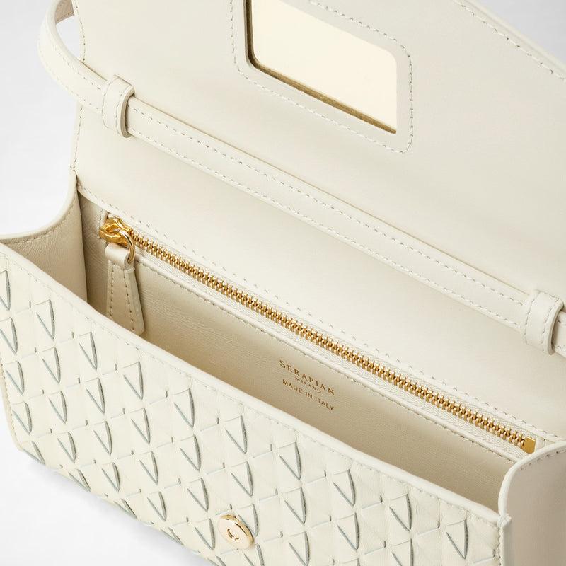 Serapian Clutch con tracolla in mosaico panna Offerta migliore