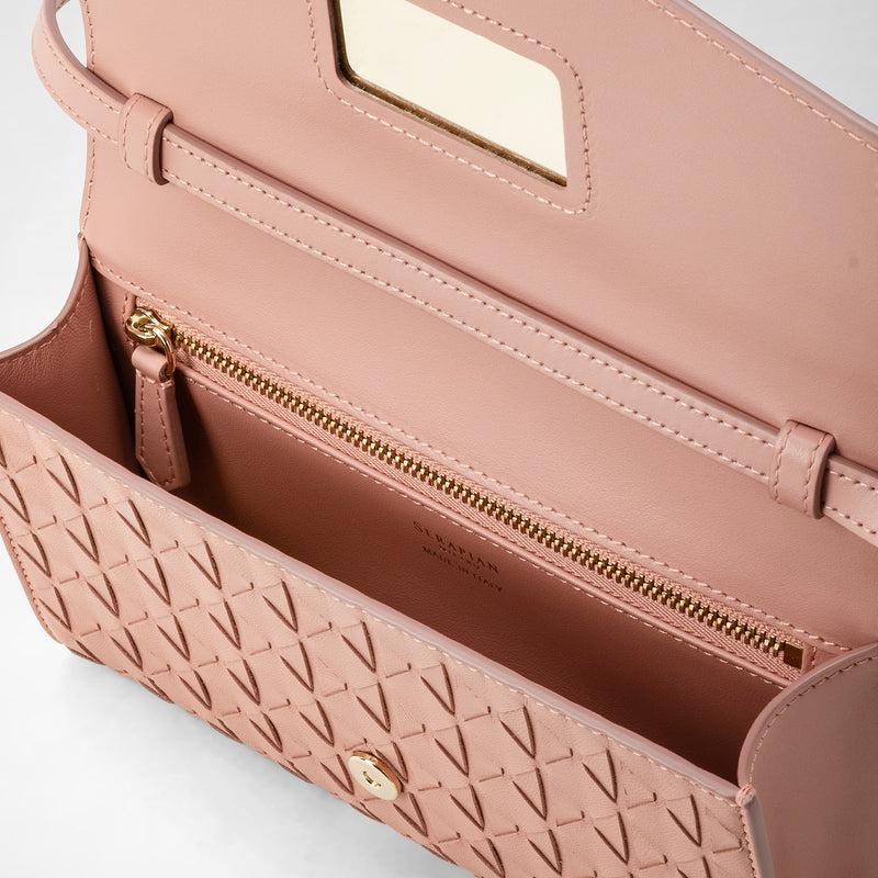 Serapian Clutch con tracolla in mosaico blush Latest fashion