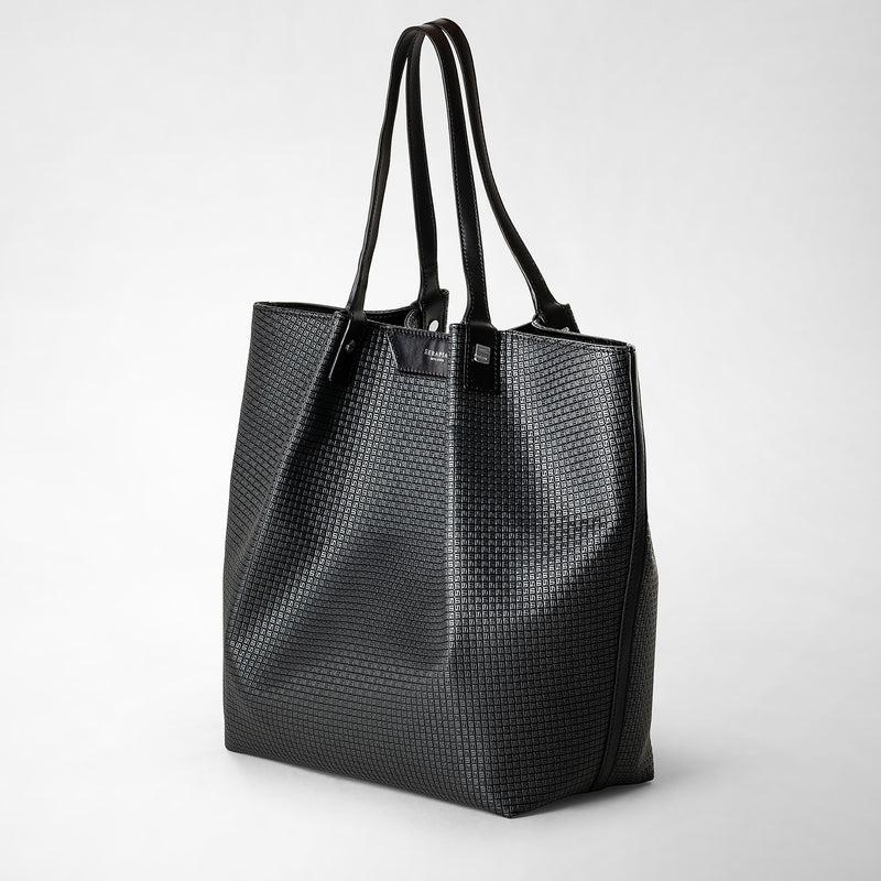 Serapian Vertical secret tote bag in stepan asfalto-nero Offerte stagionali