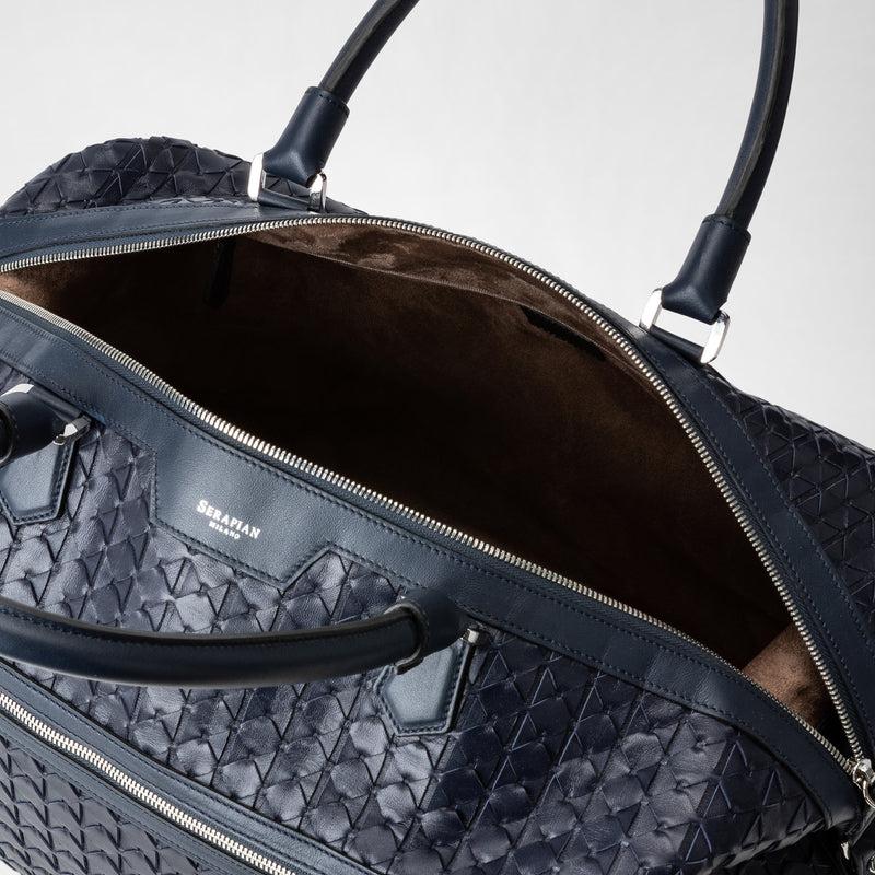 Serapian Travel bag in mosaico navy blue Ultimi tre giorni