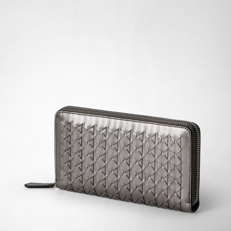 Serapian Zip-around wallet in mosaico ruthenium Fino al 60% di sconto