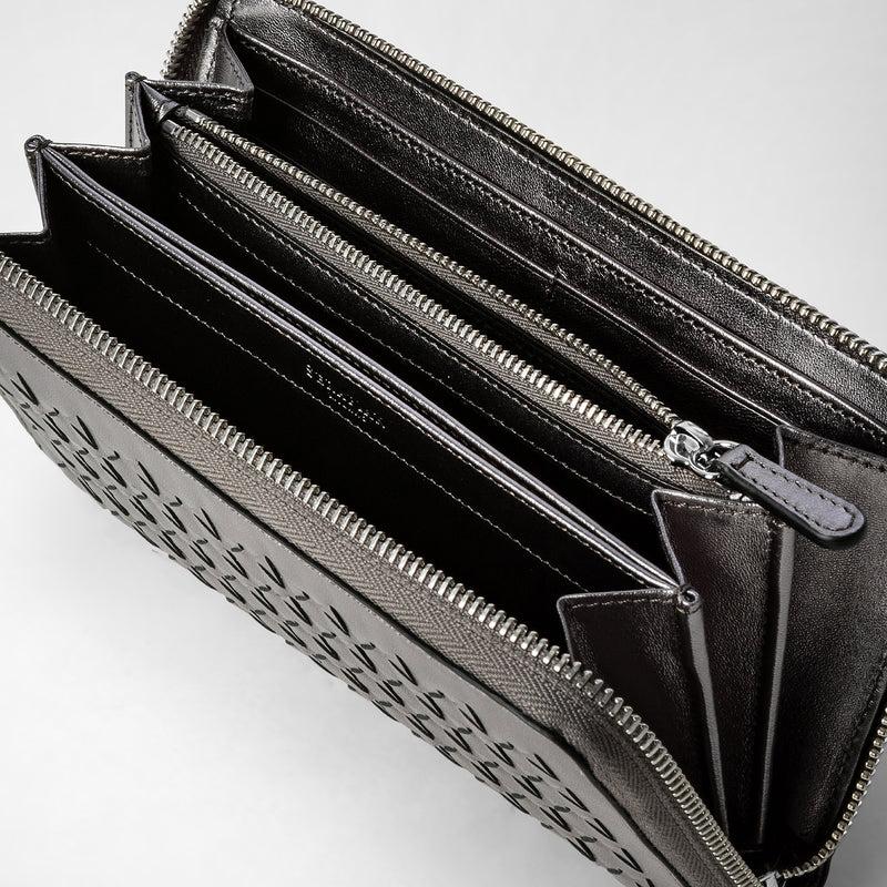 Serapian Zip-around wallet in mosaico ruthenium Fino al 60% di sconto