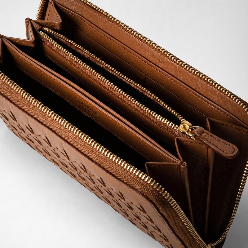 Serapian Zip-around wallet in mosaico tan Only for today