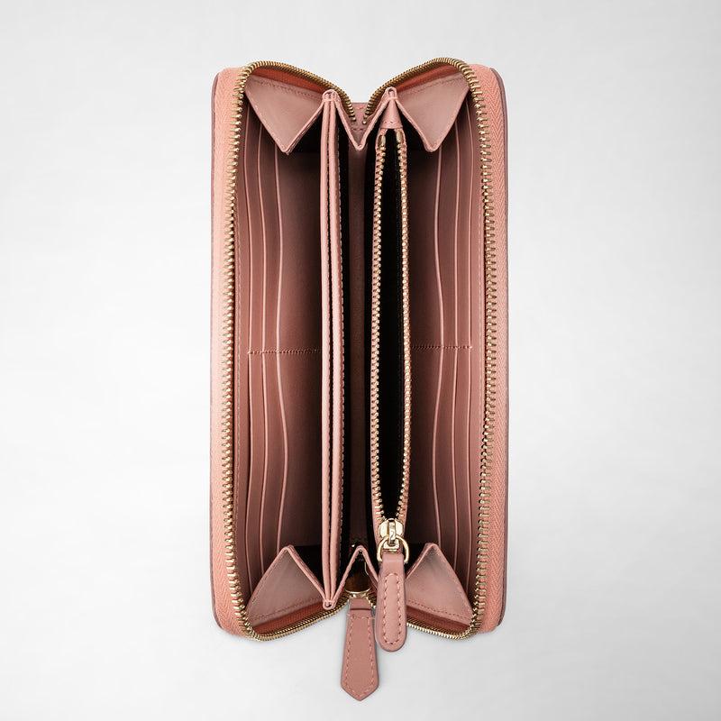 Serapian Portafoglio con zip in mosaico blush Sostegno trimestrale