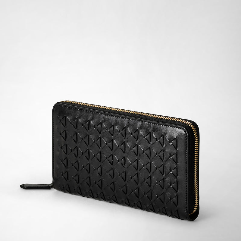 Serapian Portafoglio con zip in mosaico nero Fino al 55% di sconto
