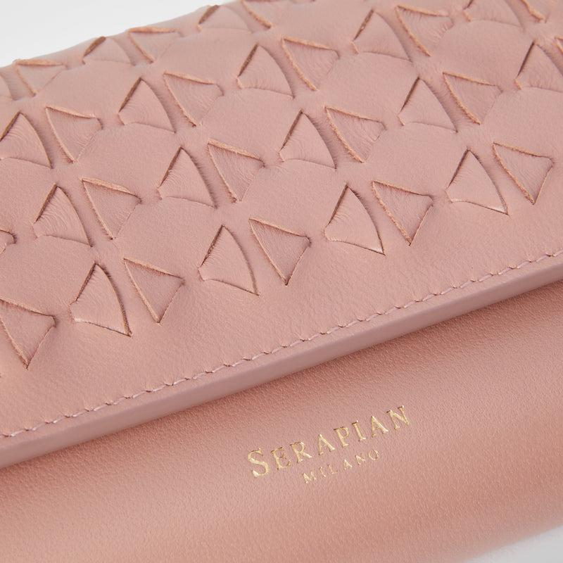 Serapian Portafoglio continental in mosaico blush Super sconto
