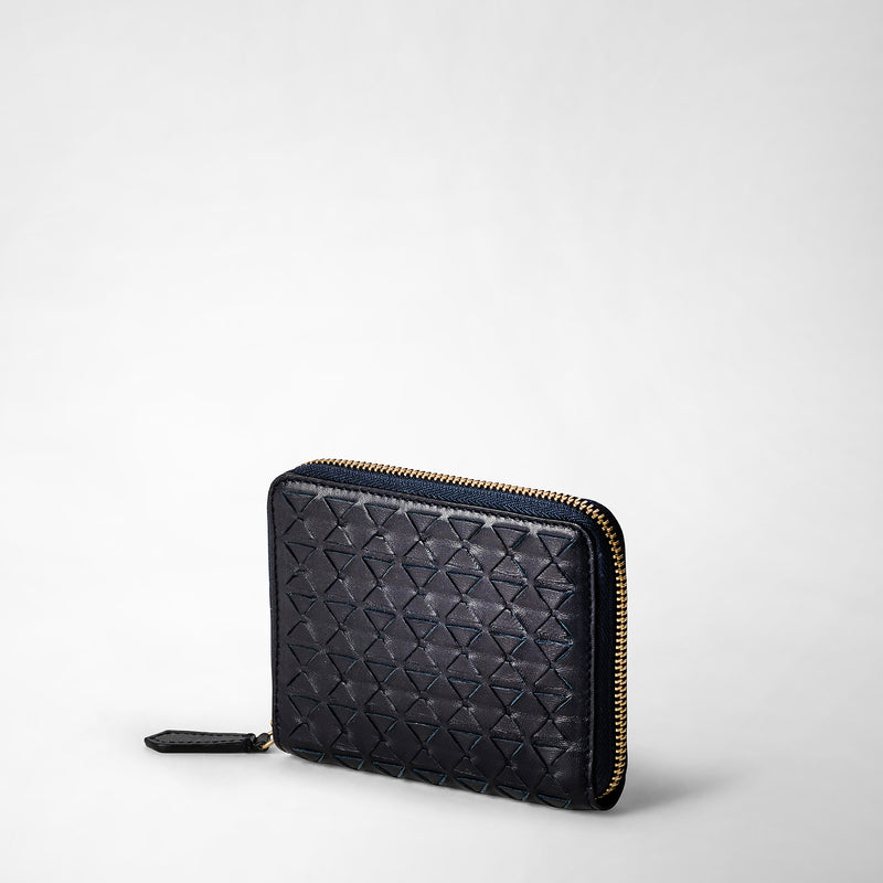Serapian Mini zip wallet in mosaico midnight blue 2025