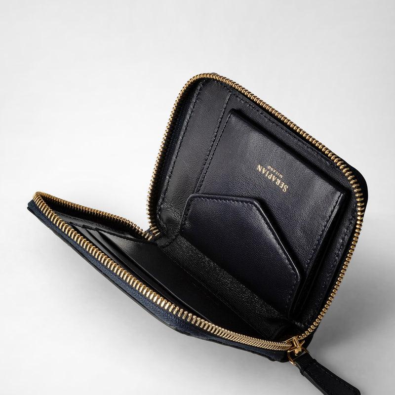 Serapian Mini zip wallet in mosaico midnight blue 2025