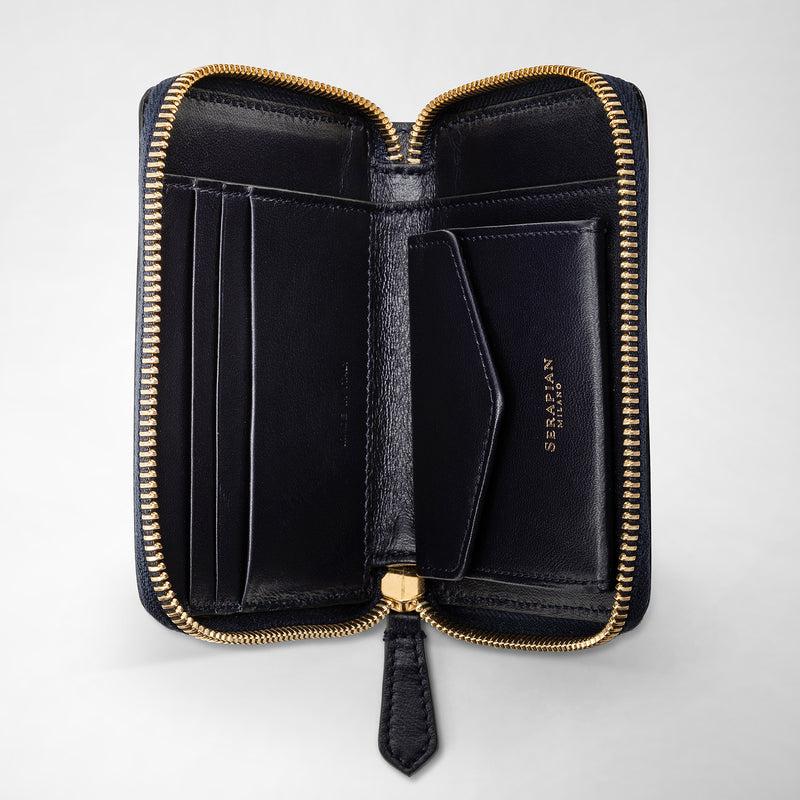 Serapian Mini zip wallet in mosaico midnight blue 2025