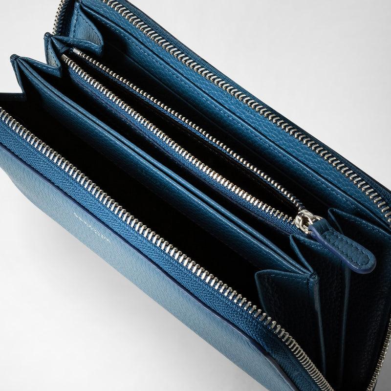 Serapian PORTAFOGLIO CON ZIP IN PELLE RUGIADA Vendita