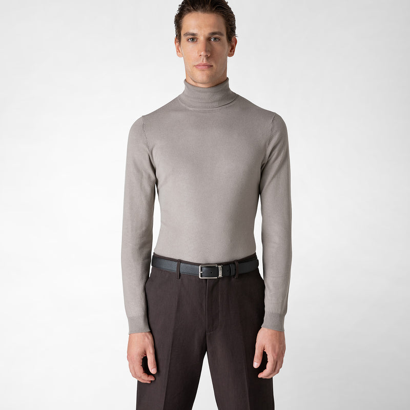Serapian Reversible belt in evoluzione leather black navy blue Fino Al -60%
