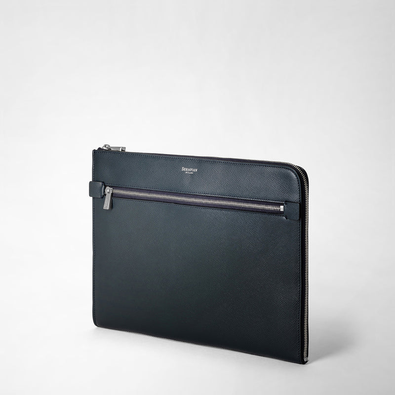 Serapian Portadocumenti in pelle evoluzione blu navy Presa