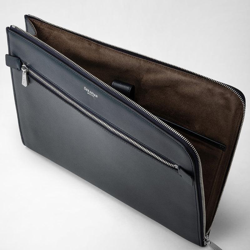 Serapian Portadocumenti in pelle evoluzione blu navy Presa