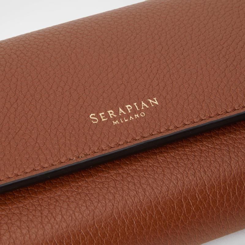 Serapian Portafoglio continental in pelle rugiada cuoio Offerta