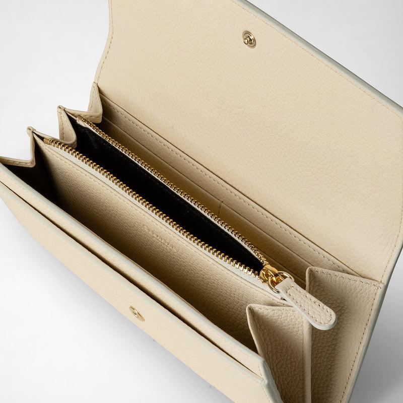 Serapian Portafoglio continental in pelle rugiada crema Outlet