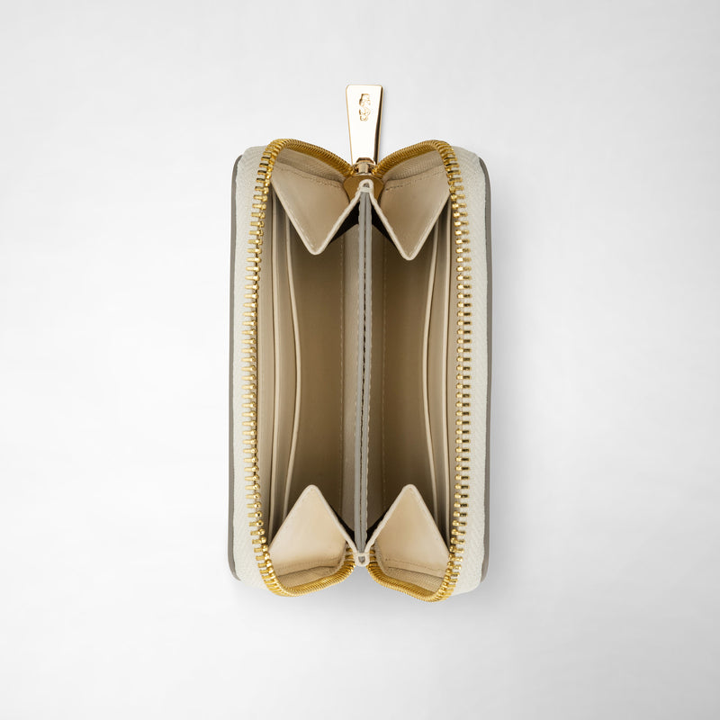 Serapian Small zip-around wallet in seta leather cream I Più Venduti