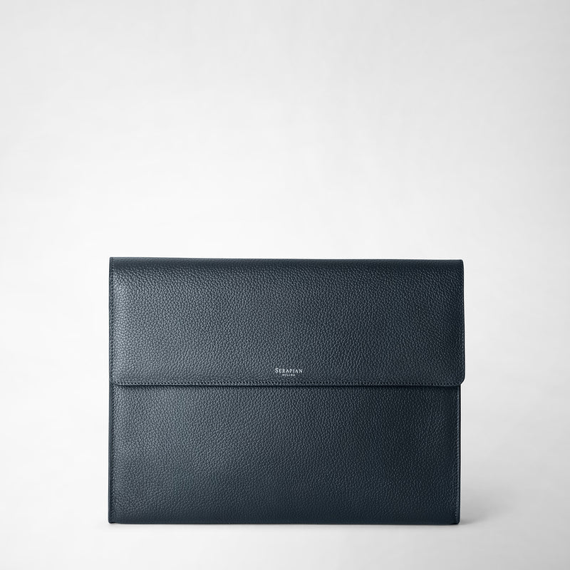 Serapian Portadocumenti con patta in pelle cachemire blu navy Negozio online di fabbrica