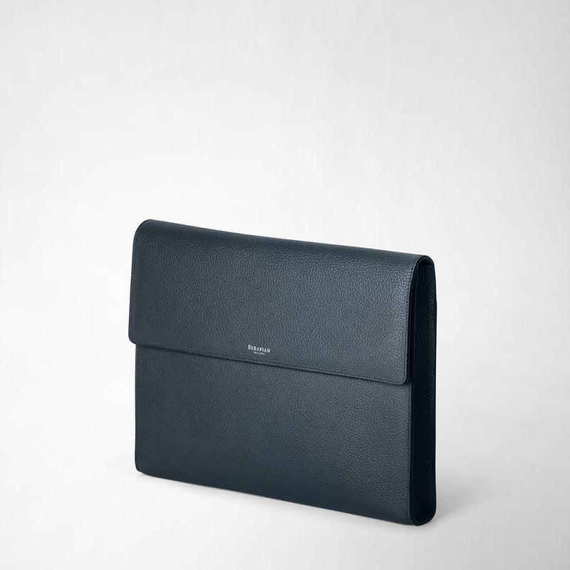 Serapian Portadocumenti con patta in pelle cachemire blu navy Negozio online di fabbrica