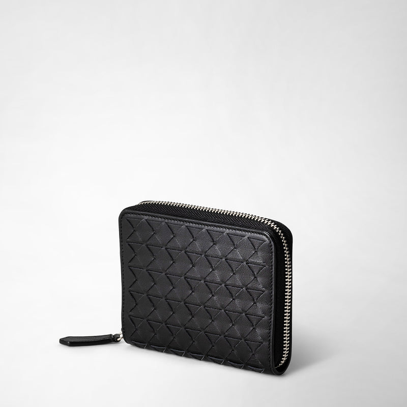 Serapian Mini zip wallet in mosaico black Comprare a buon mercato