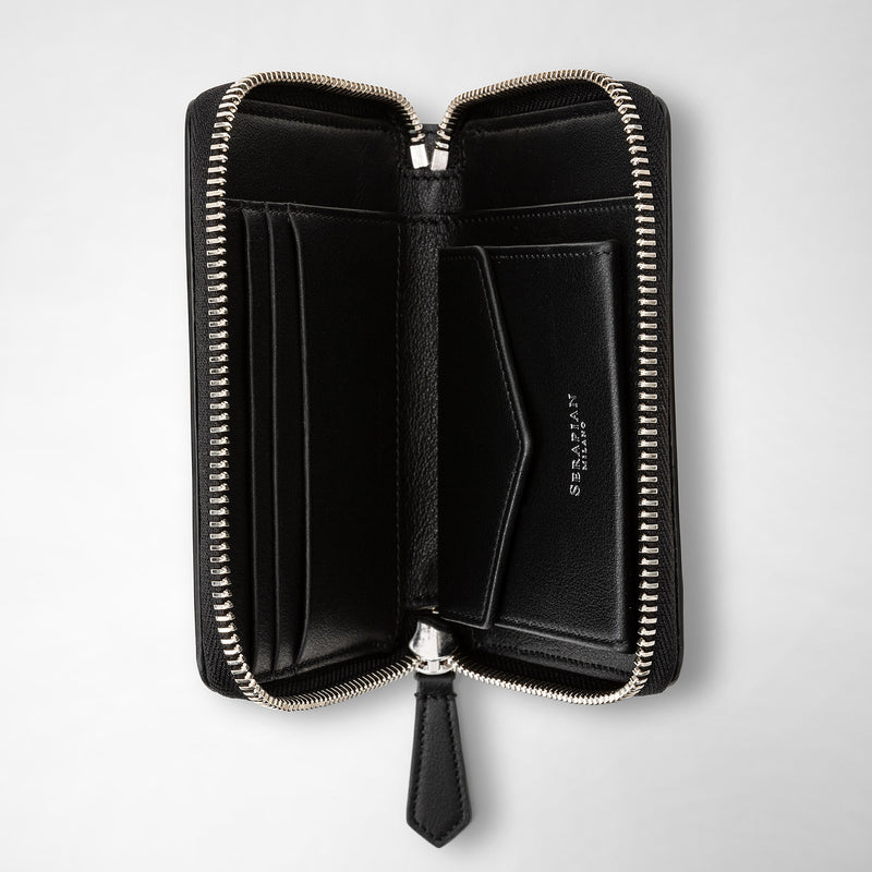Serapian Mini zip wallet in mosaico black Comprare a buon mercato
