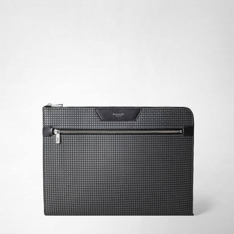 Serapian Portadocumenti in stepan asfalto-nero Flash Sale