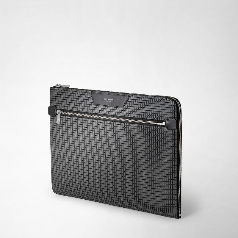 Serapian Portadocumenti in stepan asfalto-nero Flash Sale