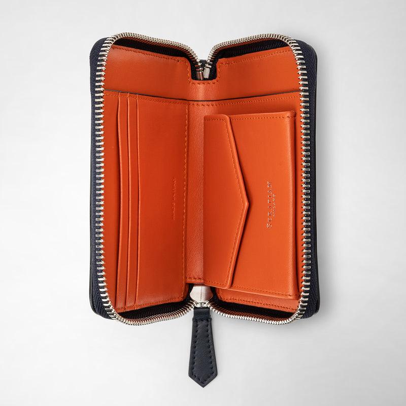 Serapian Mini zip wallet in mosaico navy blue orange Vendite stagionali