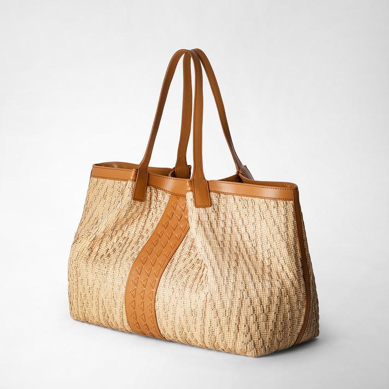 Serapian TOTE BAG SECRET IN RAFIA E PELLE SETA Online Outlet