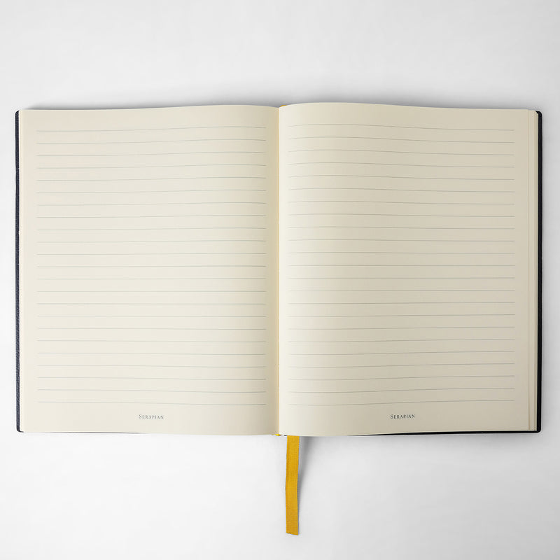 Serapian Large notebook in cachemire leather navy blue Comprane uno, ottenene uno gratis