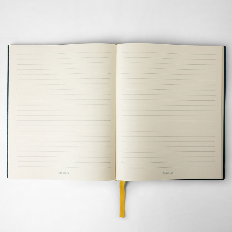 Serapian Large notebook in cachemire leather moss green Offerte giornaliere