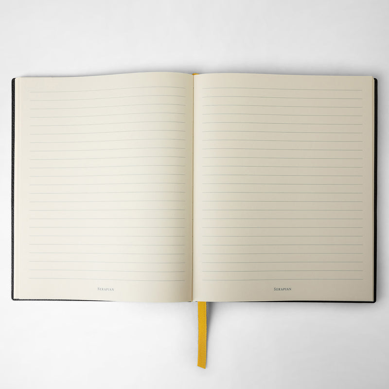 Serapian Large notebook in cachemire leather black Offerte speciali