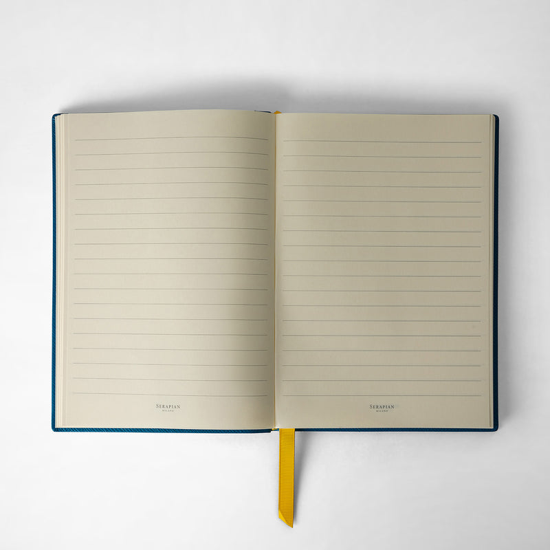 Serapian Notebook in evoluzione leather petrol Prezzo basso