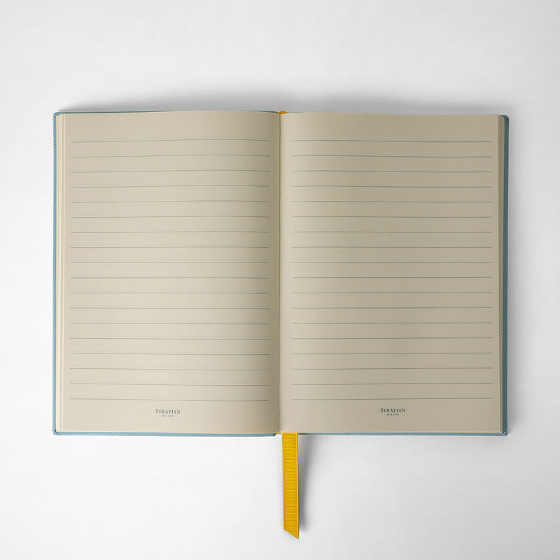 Serapian Notebook in evoluzione leather aquamarine Ritorno libero