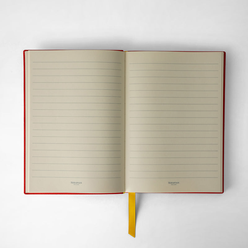Serapian Notebook in evoluzione leather coral red Rilascio limitato