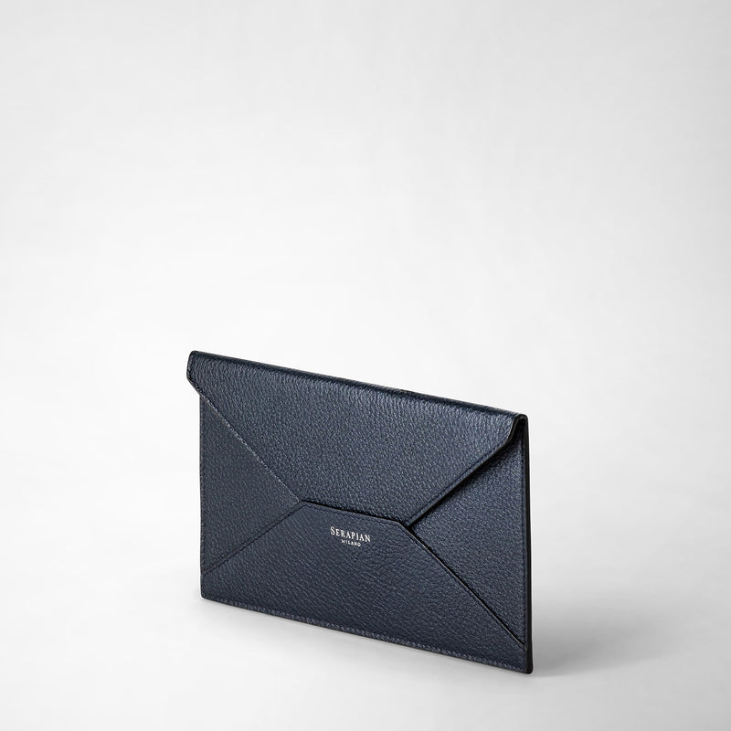 Serapian Pouch in cachemire leather navy blue Ultimi tre giorni