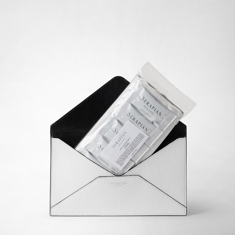 Serapian Pouch in cachemire leather white ACQUISTA ORA