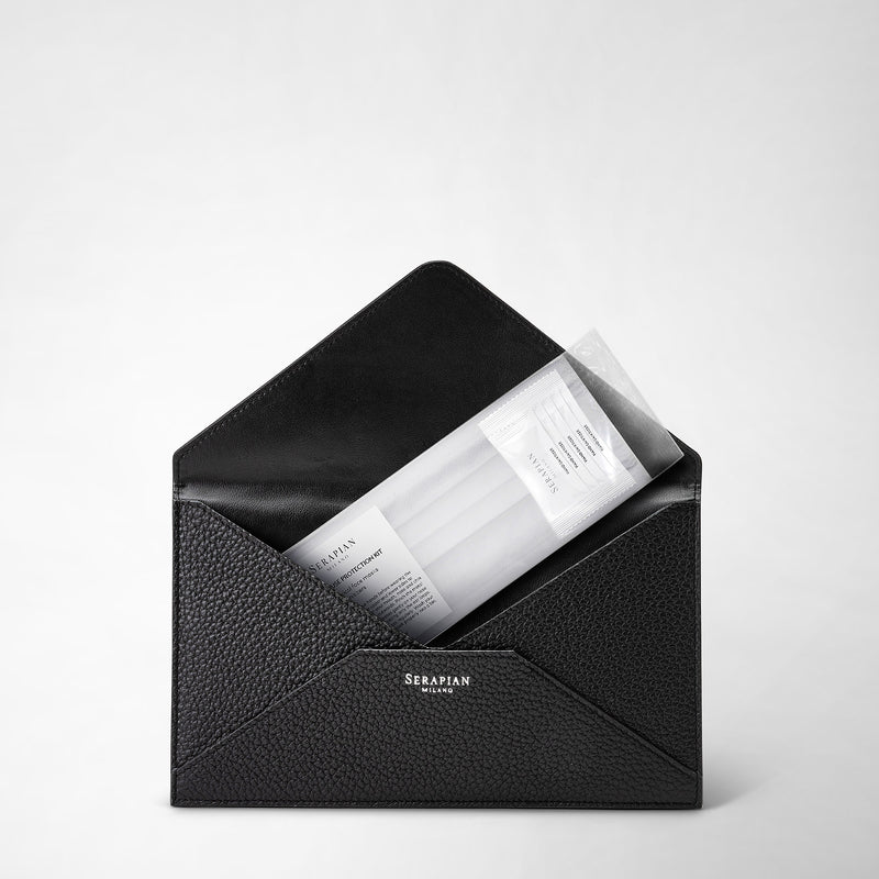 Serapian Pouch in cachemire leather black Latest stili