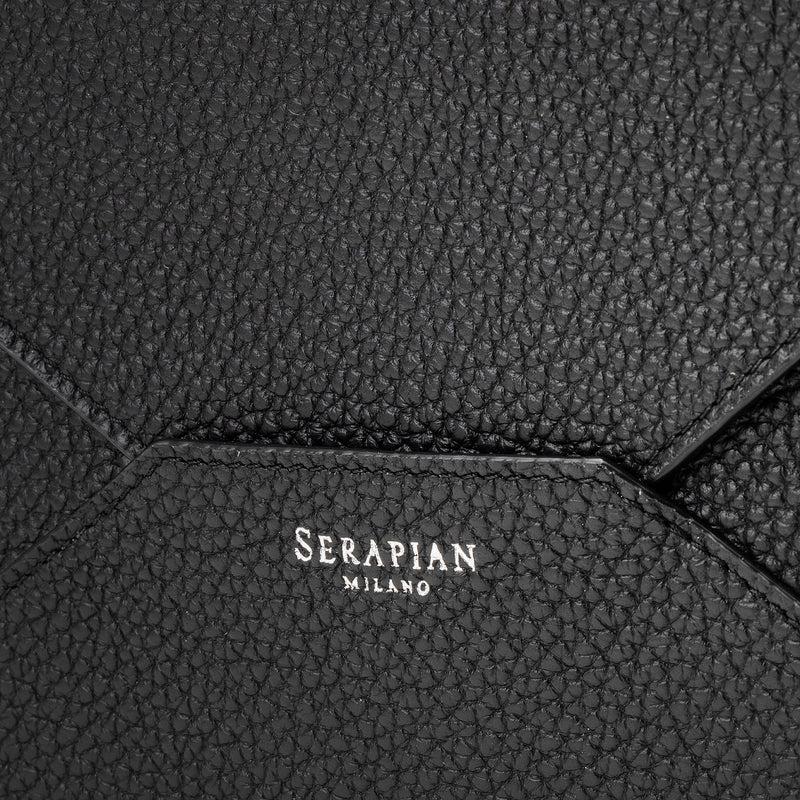 Serapian Pouch in cachemire leather black Latest stili
