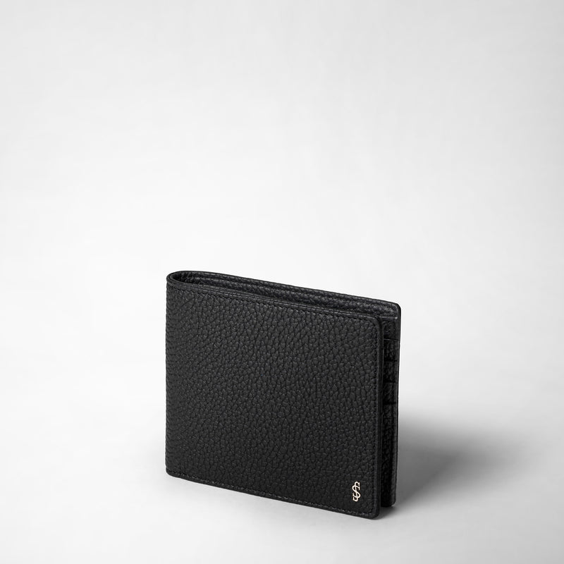 Serapian Portafoglio per 8 carte in pelle cachemire nero Fino al 60% di sconto