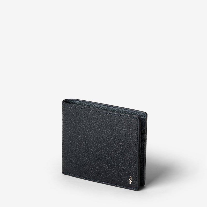 Serapian Portafoglio per 8 carte in pelle cachemire blu Only for today