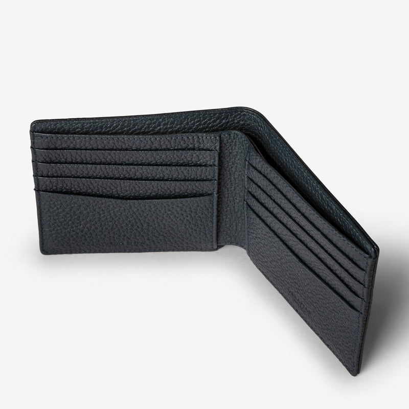 Serapian Portafoglio per 8 carte in pelle cachemire blu Only for today
