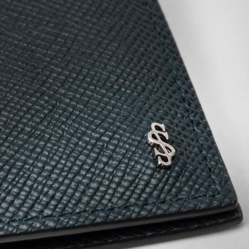 Serapian Portafoglio 8 carte pelle evoluzione blu navy Sostegno trimestrale