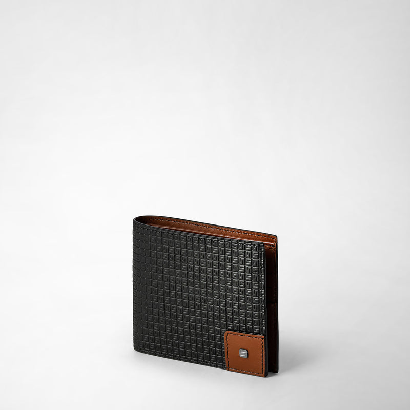 Serapian 8-card billfold wallet in stepan black cuoio Solo un giorno rimasto