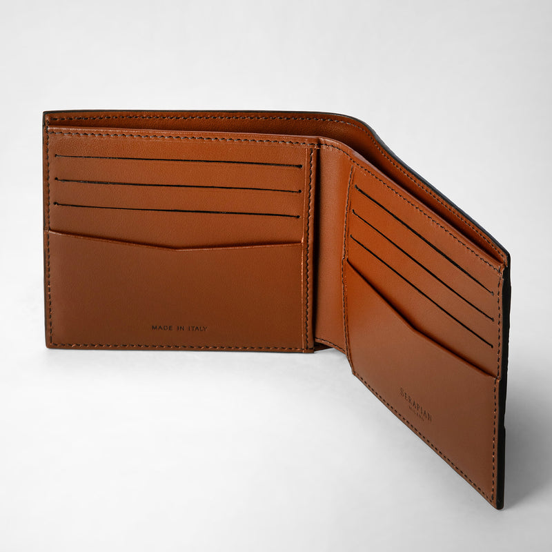 Serapian 8-card billfold wallet in stepan black cuoio Solo un giorno rimasto
