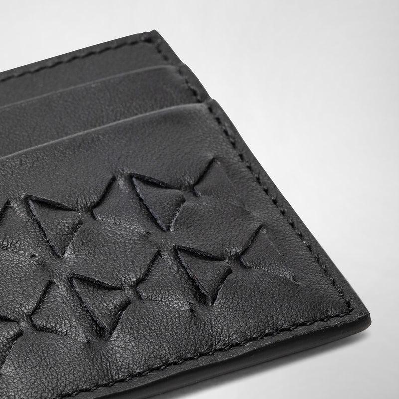 Serapian 4-card holder in mosaico black Officina