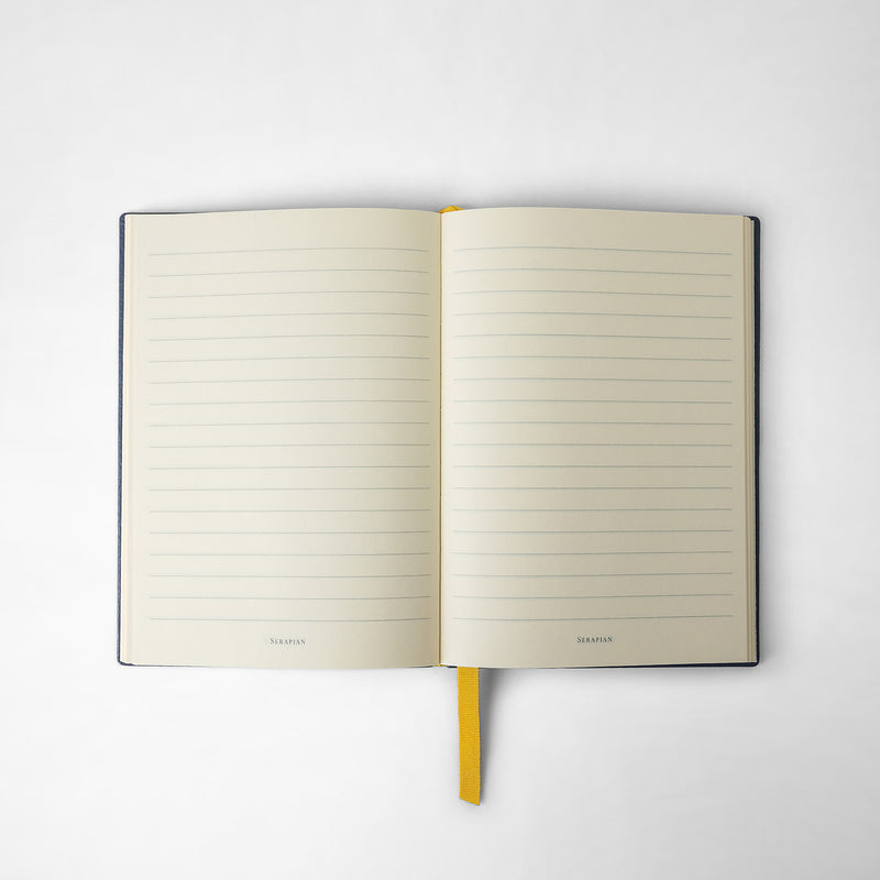 Serapian Notebook in cachemire leather avio blue In vendita